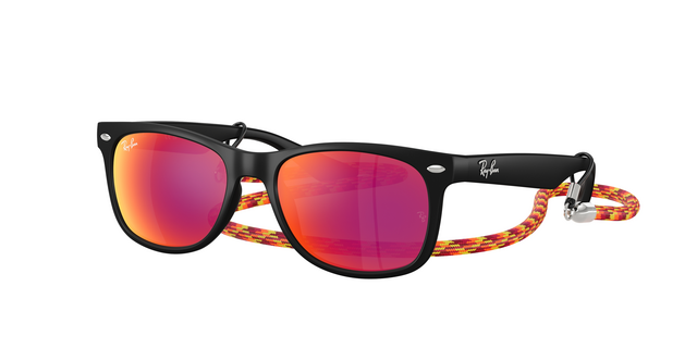 JUNIOR NEW WAYFARER RUBBER BLACK w/ BROWN MIRROR ORANGE