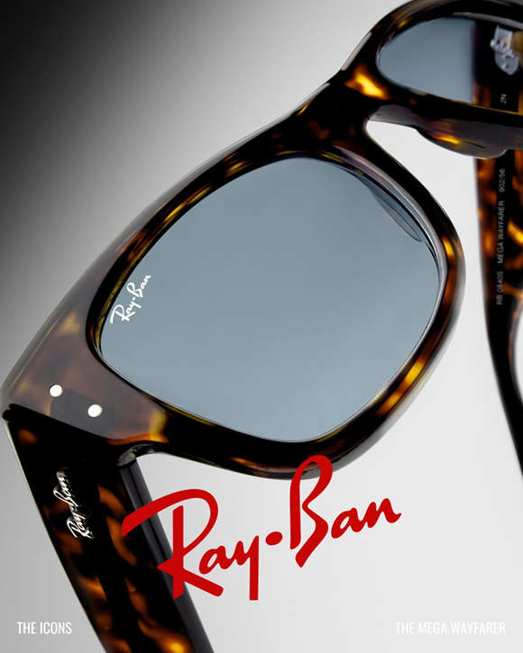 THE MEGA WAYFARER HAVANA w/ LIGHT BLUE